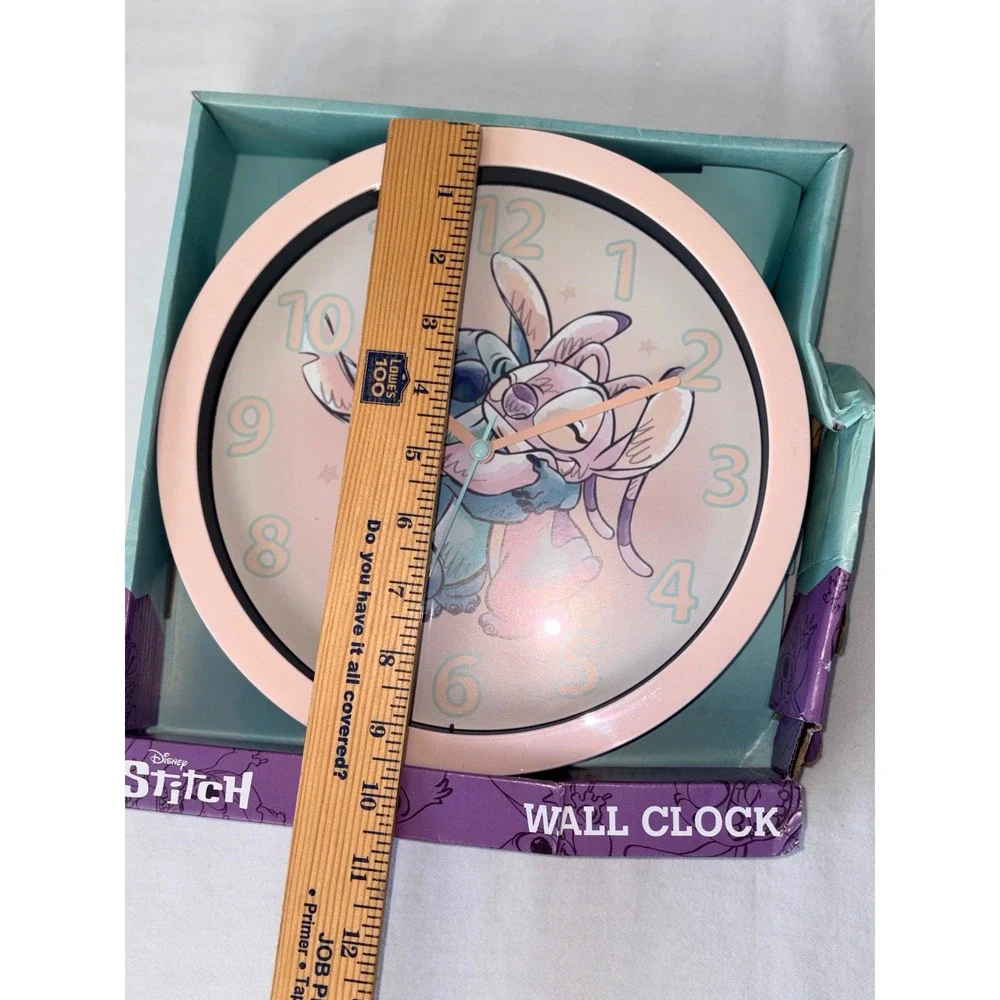 Disney‎ Lilo & Stitch Angel Pink Analog Wall Clock LAS3080 10 Inch New
